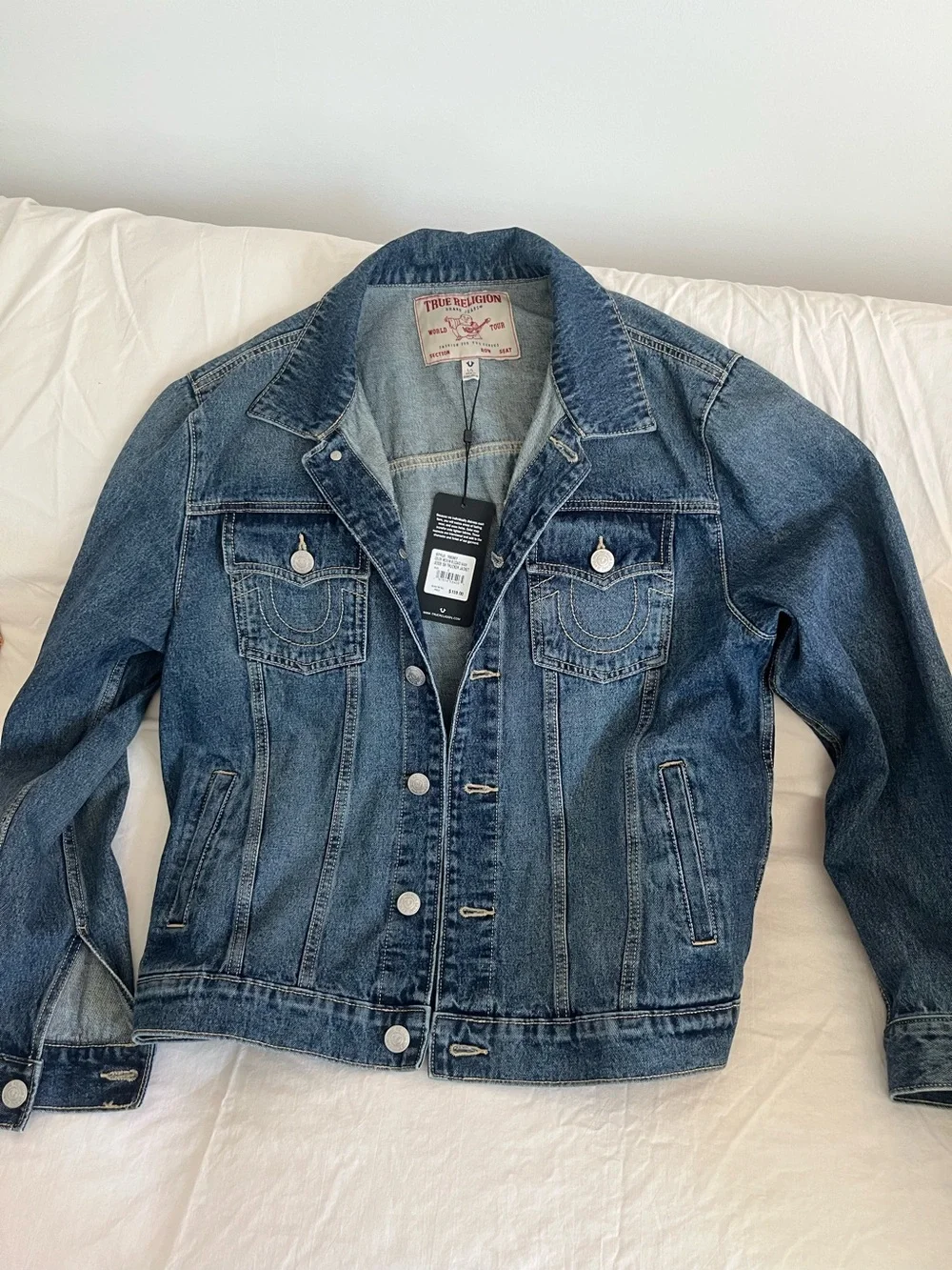 MEN’S NWT True Religion denim jacket Jesse Trucker L large